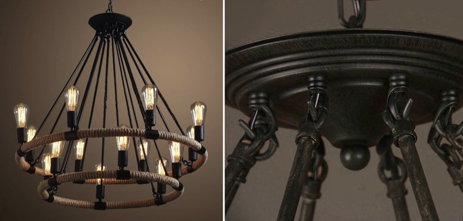 Люстра Round Tube Double Loft Rope Light Люстра Round Tube Double Loft Rope Light - Loft-Concept в Твери