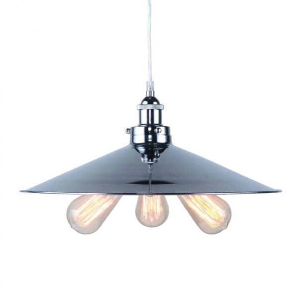 Подвесной светильник 20th C. Factory Filament Metal Triple Pendant rh Хром Подвесной светильник 20th C. Factory Filament Metal Triple Pendant rh Хром в Твери | Loft Concept