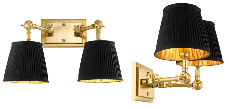 Бра Wall Lamp Wentworth Double Gold+Black Бра Wall Lamp Wentworth Double Gold+Black - Loft-Concept в Твери