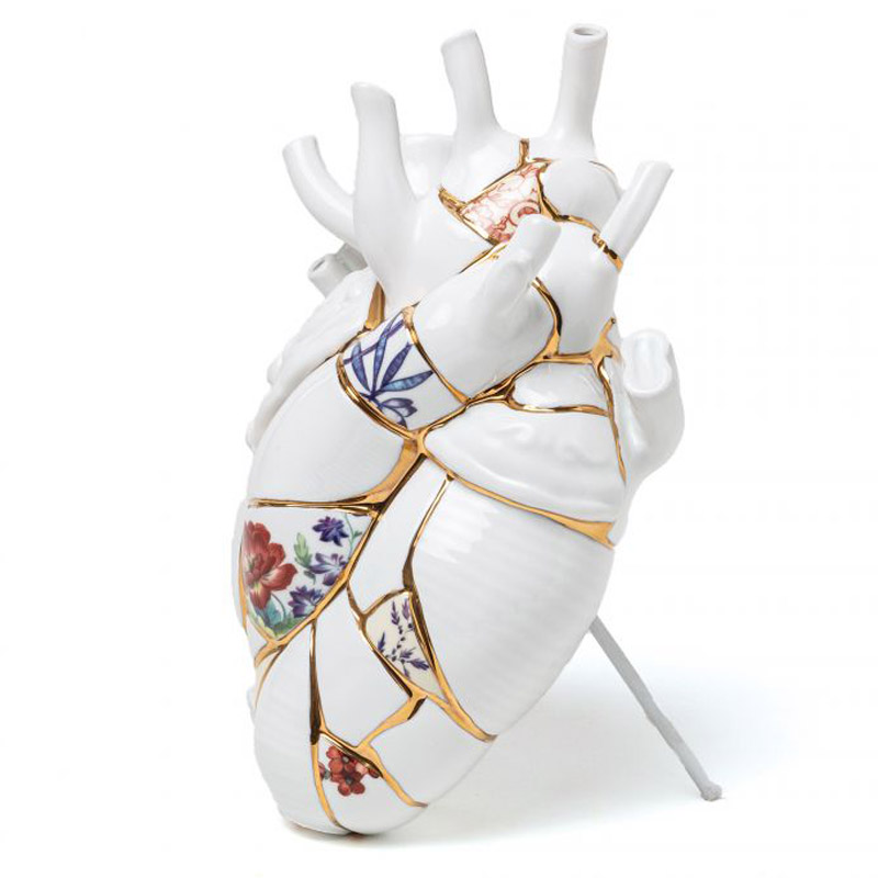Ваза Seletti Love in Bloom Kintsugi Белый Золотой Мульти Ваза Seletti Love in Bloom Kintsugi Белый Золотой Мульти в Твери | Loft Concept