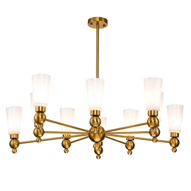 Люстра Chamila Chandelier 10 Латунь Белый Люстра Chamila Chandelier 10 Латунь Белый в Твери | Loft Concept