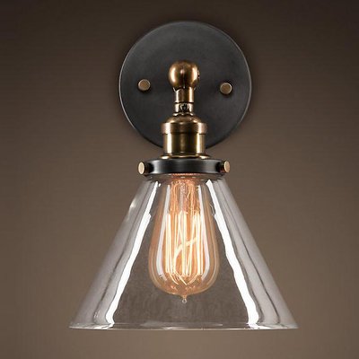 Бра Loft Clear Glass Wide Cloche Черный Бра Loft Clear Glass Wide Cloche Черный в Твери | Loft Concept