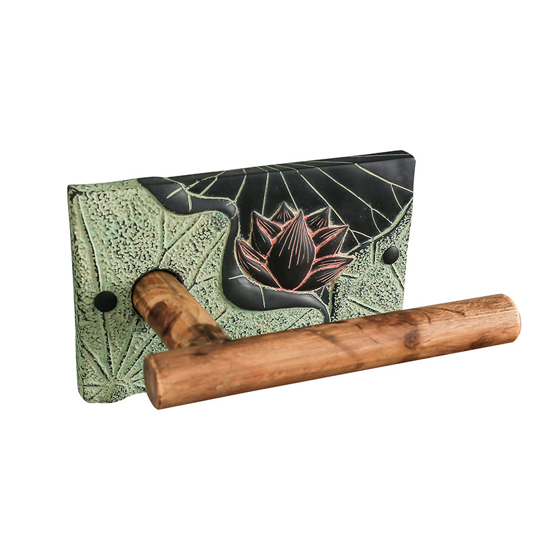 Держатель для бумаги Lotus Wood Графит Зеленый шалфей Коричневый Держатель для бумаги Lotus Wood Графит Зеленый шалфей Коричневый в Твери | Loft Concept