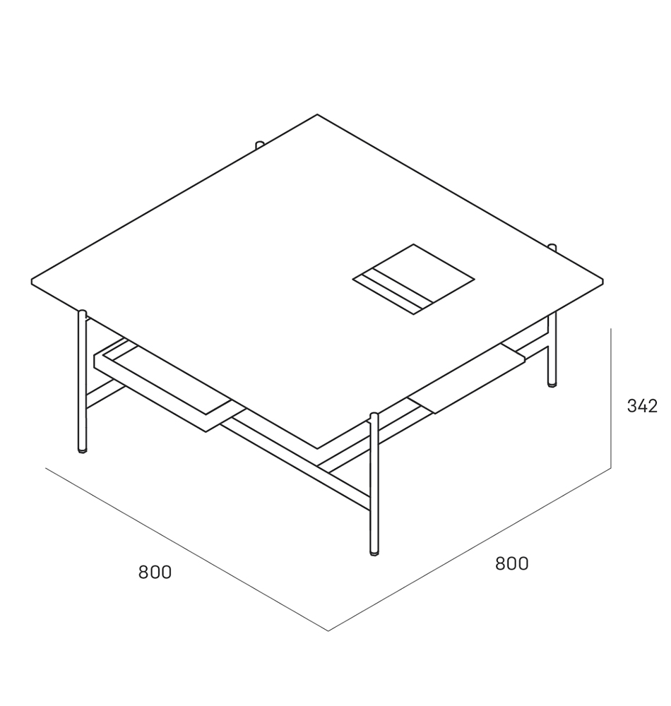 Karat журнальный столик цвета тёмный камень с съемным подносом в Твери