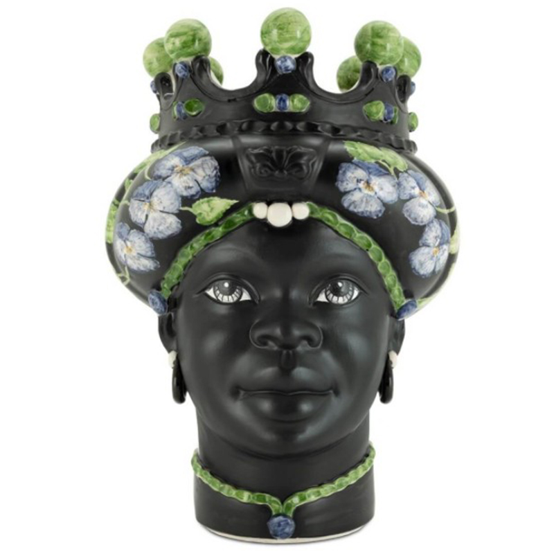 Ваза VASE MORO LADY CROWN VIOLET Черный Зеленый Фиолетовый Ваза VASE MORO LADY CROWN VIOLET Черный Зеленый Фиолетовый в Твери | Loft Concept