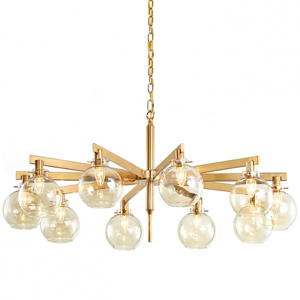 Люстра Carmella Globe PENDANT 10 Латунь Янтарь (Amber) Люстра Carmella Globe PENDANT 10 Латунь Янтарь (Amber) в Твери | Loft Concept