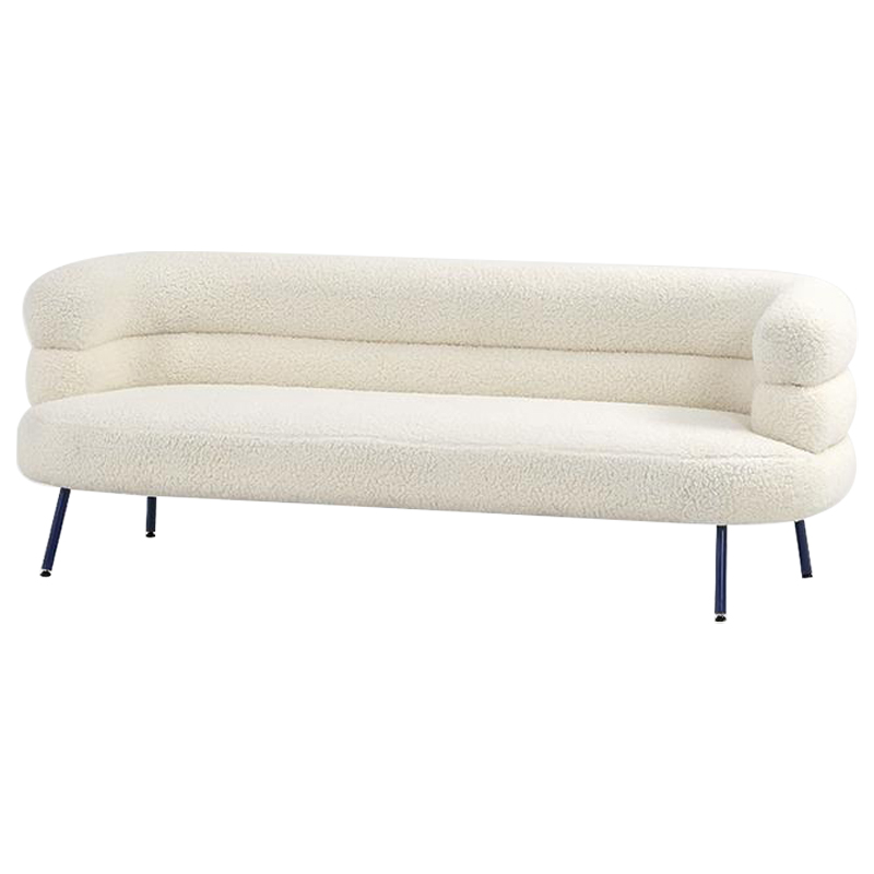 Диван Boyle White Boucle Sofa Белый Черный Диван Boyle White Boucle Sofa Белый Черный в Твери | Loft Concept