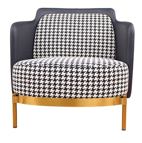 Кресло Pied de poule Gray Armchair Черно-белый Латунь Кресло Pied de poule Gray Armchair Черно-белый Латунь в Твери | Loft Concept