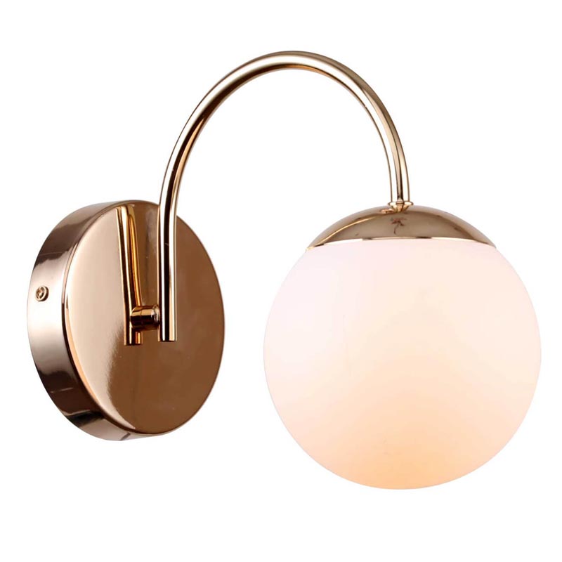 Бра Gooseneck Pelle Sconce Белое матовое стекло Глянцевое золото Бра Gooseneck Pelle Sconce Белое матовое стекло Глянцевое золото в Твери | Loft Concept
