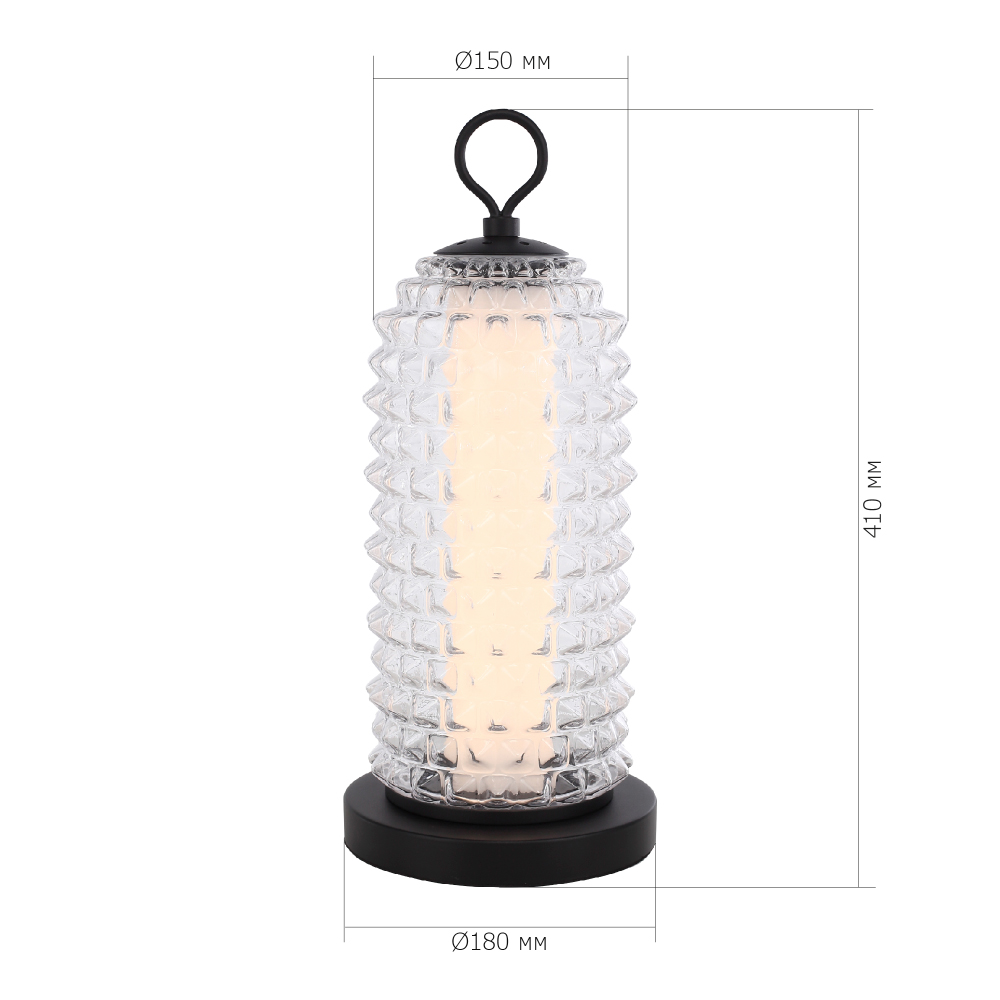 Настольная лампа с прозрачным факутрным стеклянным плафоном Sonora в Твери