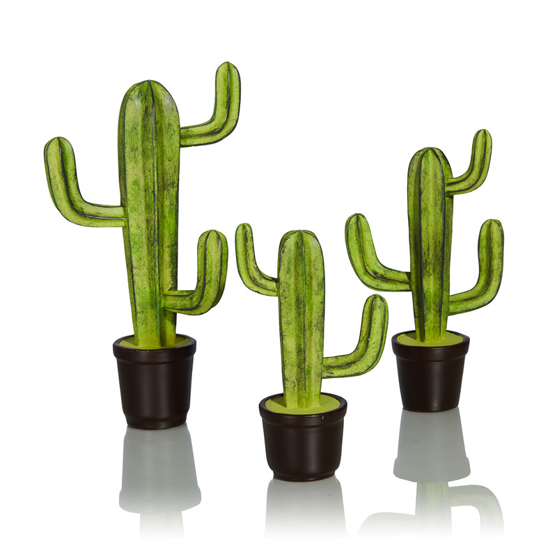 Комплект статуэток Potted Cacti Зеленый Черный Комплект статуэток Potted Cacti Зеленый Черный в Твери | Loft Concept