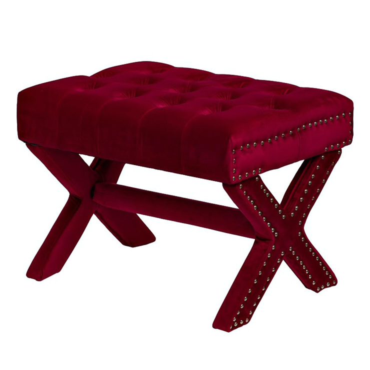 Пуф X Bench Capitone Ruby Бургундский красный Пуф X Bench Capitone Ruby Бургундский красный в Твери | Loft Concept