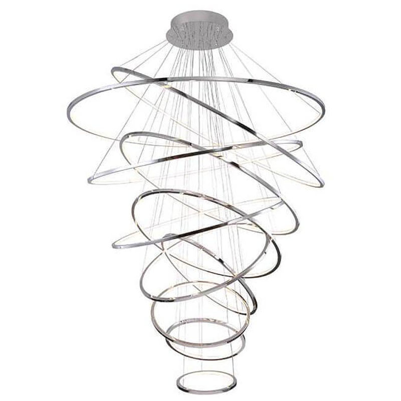 Люстра Композиция из 11 колец Ring Horizontal Chandelier Chrome Хром Люстра Композиция из 11 колец Ring Horizontal Chandelier Chrome Хром в Твери | Loft Concept