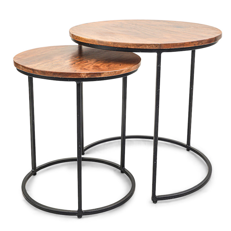 Комплект приставных столов Stafford Table darker Черный Коричневый Комплект приставных столов Stafford Table darker Черный Коричневый в Твери | Loft Concept