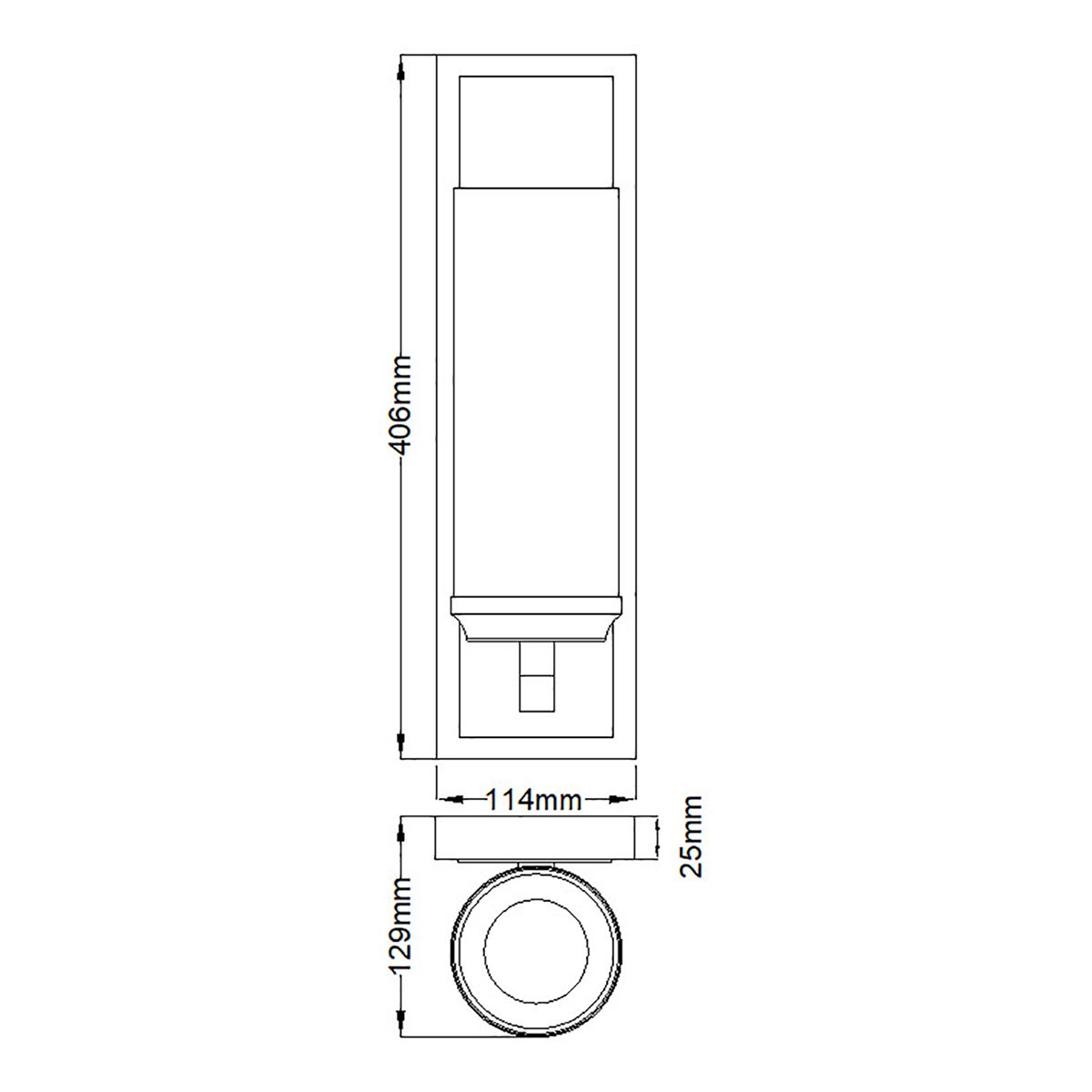 Бра для ванных комнат с белым цилиндрическим плафоном на прямоугольном основании цвета хром Feiss в Твери