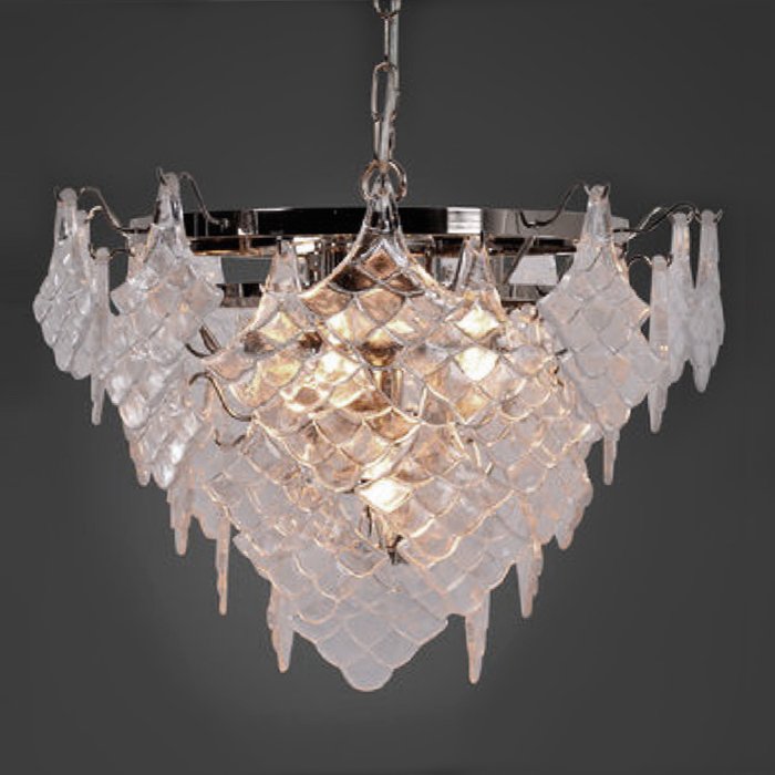 Люстра Glass Scales Хром Прозрачное Стекло Люстра Glass Scales Хром Прозрачное Стекло в Твери | Loft Concept