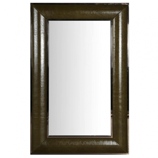 Зеркало настенное Leather Lux Mirror Square Oliva Оливковый Зеркало настенное Leather Lux Mirror Square Oliva Оливковый в Твери | Loft Concept