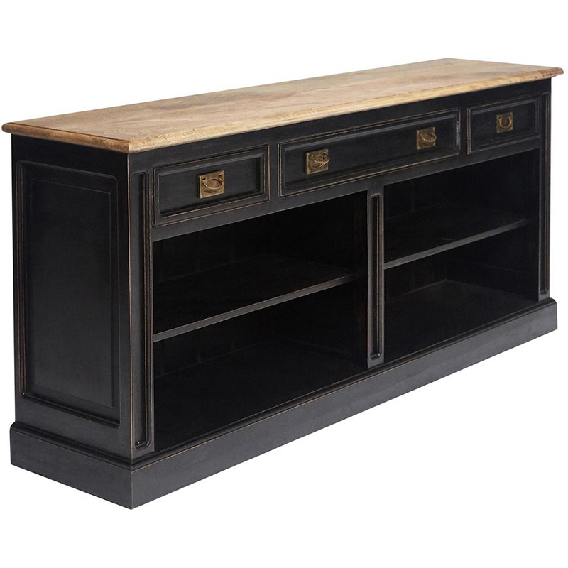 Комод с 3-мя ящиками Provence Sylvie stand Черный Древесина Комод с 3-мя ящиками Provence Sylvie stand Черный Древесина в Твери | Loft Concept