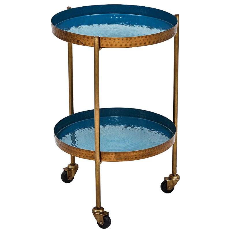 Приставной стол Reina Side Table Морская синь Латунь Приставной стол Reina Side Table Морская синь Латунь в Твери | Loft Concept