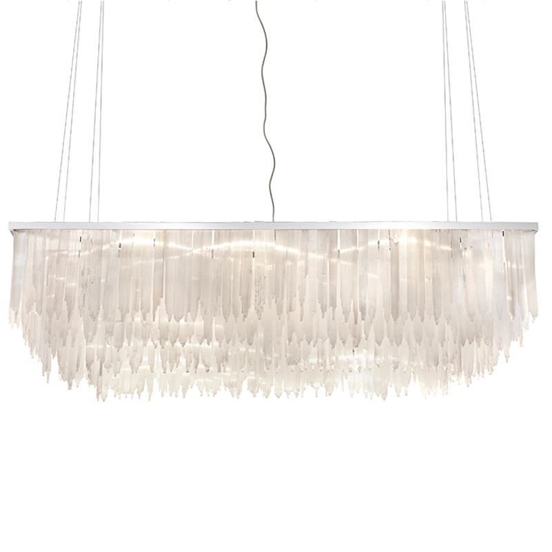Люстра LAMP SELENITE RECT chromium 160 Прозрачный белый Хром Люстра LAMP SELENITE RECT chromium 160 Прозрачный белый Хром в Твери | Loft Concept