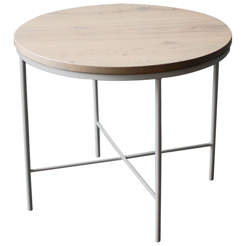 Кофейный стол Nava White Industrial Metal Rust Coffee Table Светлый дуб Белый в Твери | Loft Concept 