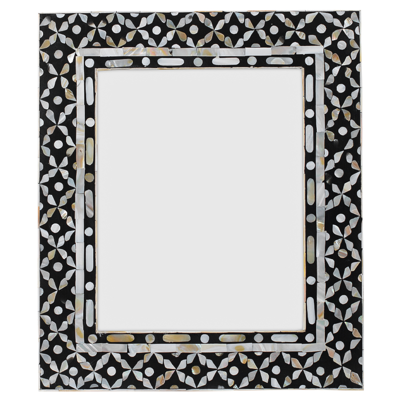 Рама для фото Bone Inlay Pearl Black L Черно-белый Перламутровый Рама для фото Bone Inlay Pearl Black L Черно-белый Перламутровый в Твери | Loft Concept