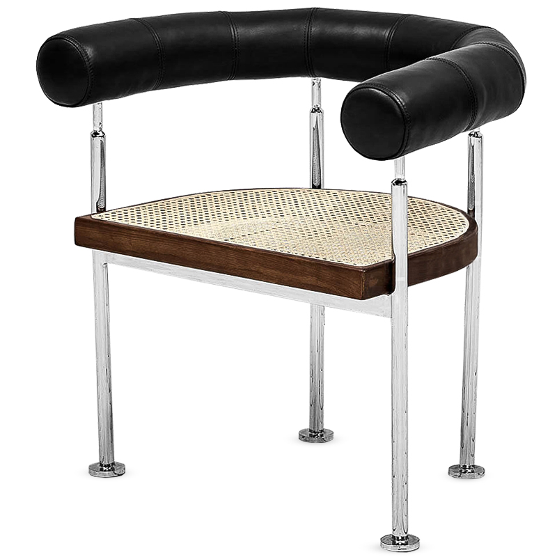 Стул Philibe Stool Черный Коричневый Хром Бежевый Стул Philibe Stool Черный Коричневый Хром Бежевый в Твери | Loft Concept