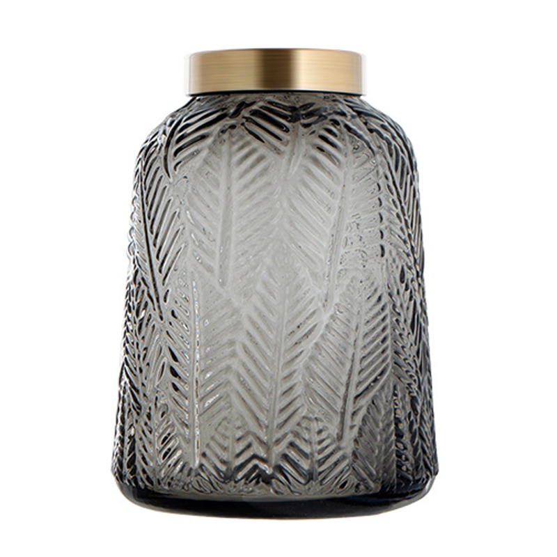 Ваза Grey Vase Golden Throat high Серый Глянцевое золото Ваза Grey Vase Golden Throat high Серый Глянцевое золото в Твери | Loft Concept