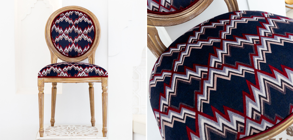 Стул Ikat Pattern с золотой патиной - фото №1