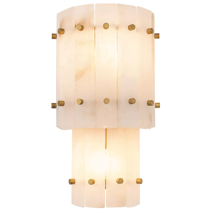 Бра Eichholtz Wall Lamp Blason Double Белый Мрамор Bianco Бежевый Латунь Бра Eichholtz Wall Lamp Blason Double Белый Мрамор Bianco Бежевый Латунь в Твери | Loft Concept