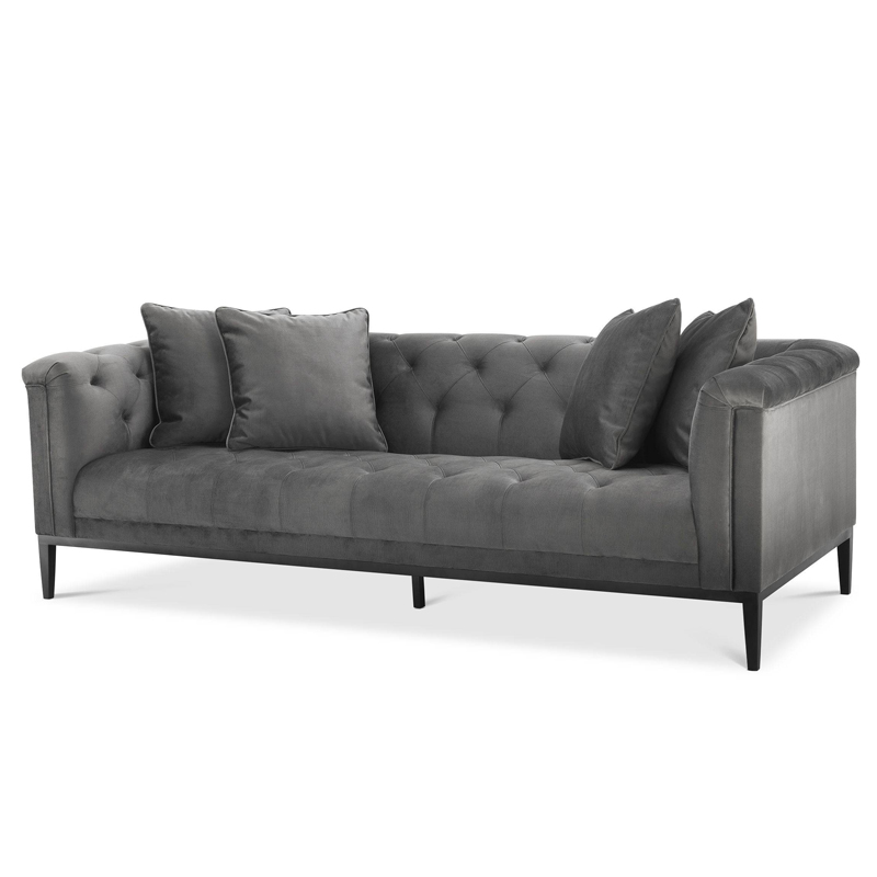 Диван Eichholtz Sofa Cesare Grey Серый Темная бронза Диван Eichholtz Sofa Cesare Grey Серый Темная бронза в Твери | Loft Concept