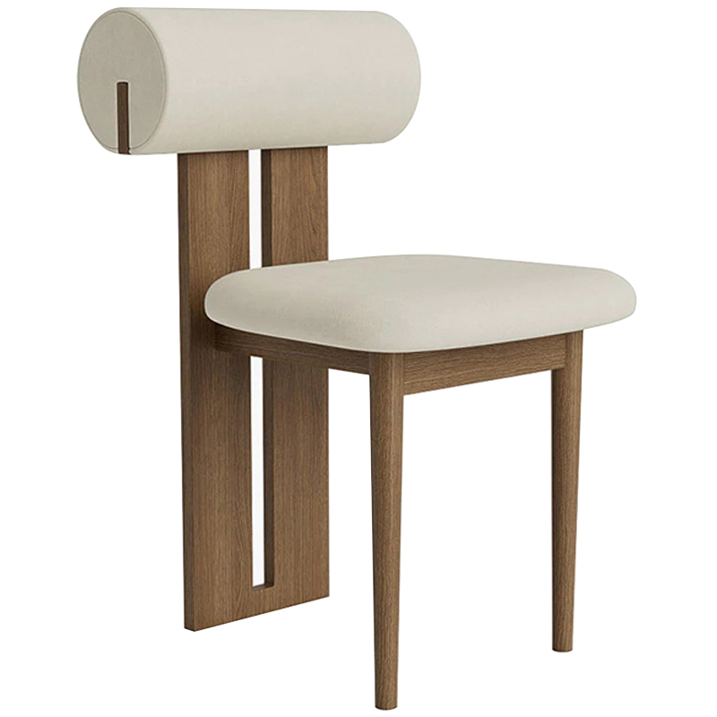 Стул Behemo Dark Wood Chair Молочный Коричневый Стул Behemo Dark Wood Chair Молочный Коричневый в Твери | Loft Concept