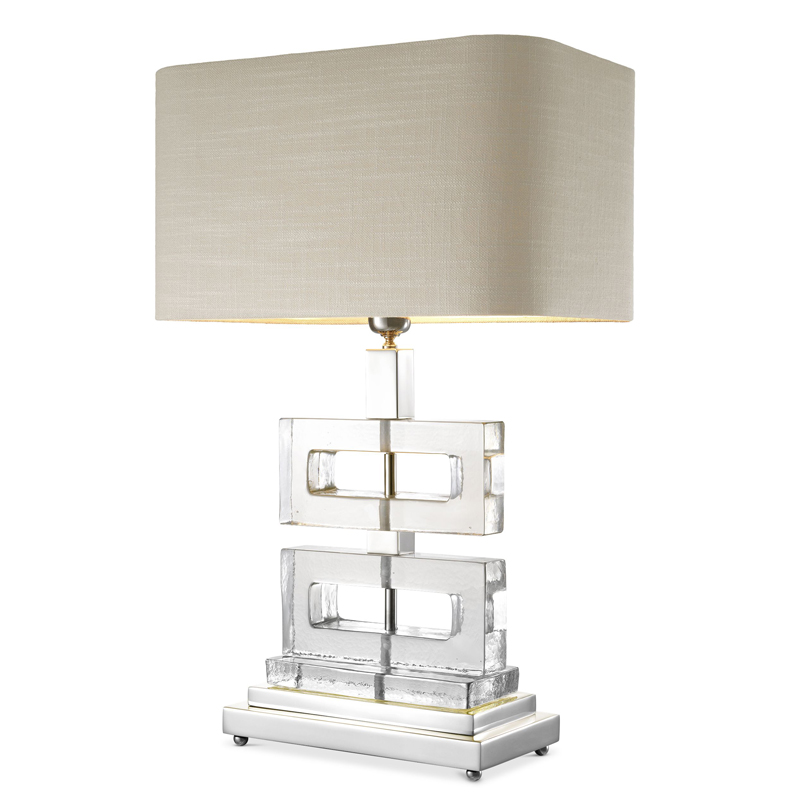 Настольная лампа Eichholtz Table Lamp Umbria Прозрачный Никель Бежево-серый Настольная лампа Eichholtz Table Lamp Umbria Прозрачный Никель Бежево-серый в Твери | Loft Concept