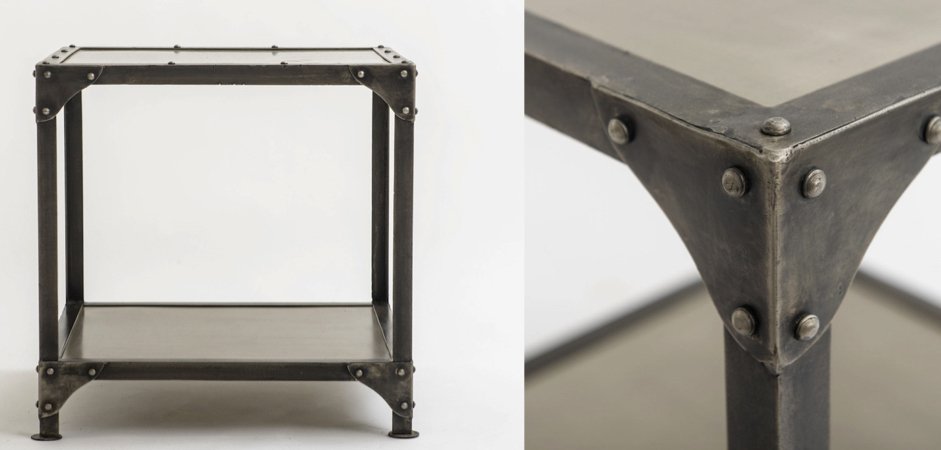 Кофейный стол Industrial Steampunk Nickel Side Table Кофейный стол Industrial Steampunk Nickel Side Table - Loft-Concept в Твери