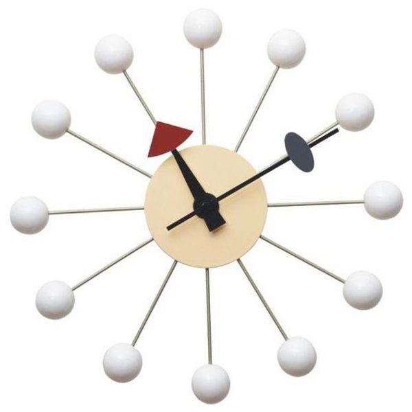Часы George Nelson Ball Clock White Белый Часы George Nelson Ball Clock White Белый в Твери | Loft Concept