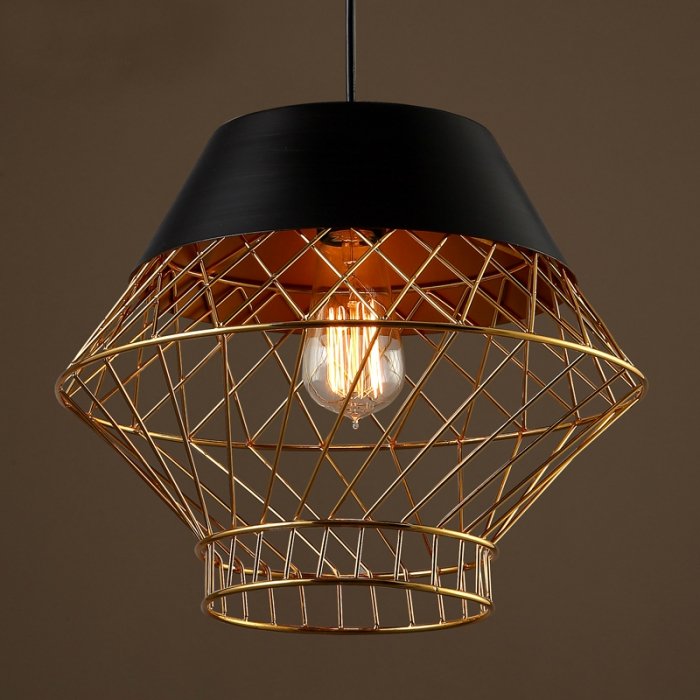 Подвесной светильник Golden Supro Cage Золотой в Твери | Loft Concept 
