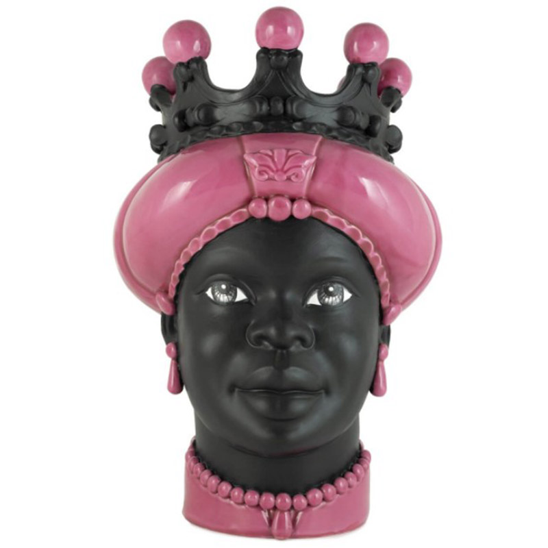 Ваза VASE MORO LADY CROWN DARK pink Черный Розовый Ваза VASE MORO LADY CROWN DARK pink Черный Розовый в Твери | Loft Concept