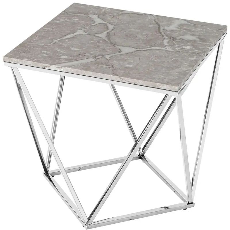 Приставной стол Kovaldzhi Collection Frame Geometry Silver Бежево-серый Белый Мрамор Bianco Серебряный Приставной стол Kovaldzhi Collection Frame Geometry Silver Бежево-серый Белый Мрамор Bianco Серебряный в Твери | Loft Concept