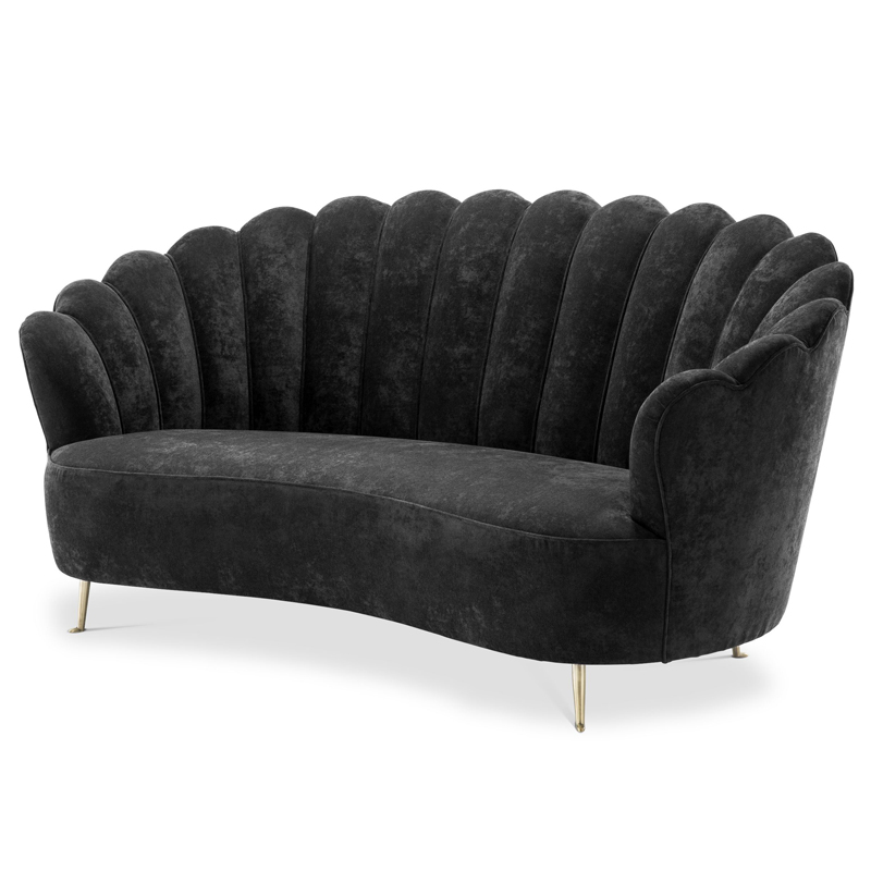 Диван Eichholtz Sofa Messina Black Черный Латунь Диван Eichholtz Sofa Messina Black Черный Латунь в Твери | Loft Concept