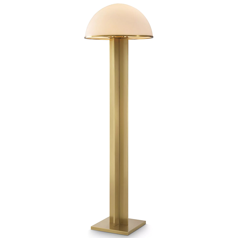 Торшер Eichholtz Floor Lamp Berkley Белое матовое стекло Латунь в Твери | Loft Concept 