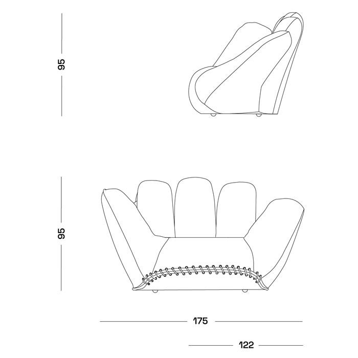Дизайнерское кожаное кресло в форме руки Poltronova Joe Whip Armchair Дизайнерское кожаное кресло в форме руки Poltronova Joe Whip Armchair в Твери