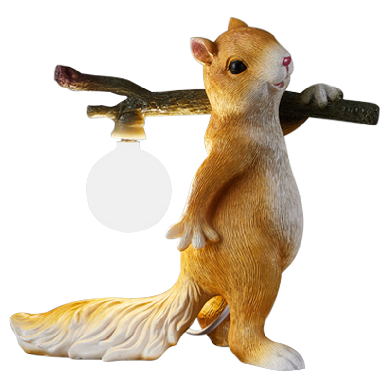 Настольная лампа для детской Белка с веткой Squirrel Table Lamp Коричневый Карамель Настольная лампа для детской Белка с веткой Squirrel Table Lamp Коричневый Карамель в Твери | Loft Concept