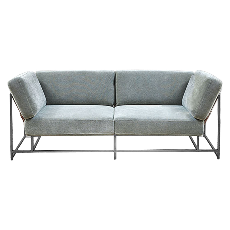 Двухместный диван Two Seat Sofa серо-голубой велюр Серо-голубой Серый Двухместный диван Two Seat Sofa серо-голубой велюр Серо-голубой Серый в Твери | Loft Concept