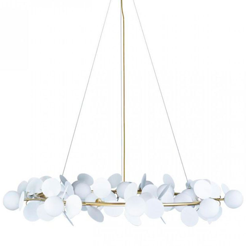 Люстра MATISSE Chandelier White диаметр 130 Белый Золотой Люстра MATISSE Chandelier White диаметр 130 Белый Золотой в Твери | Loft Concept