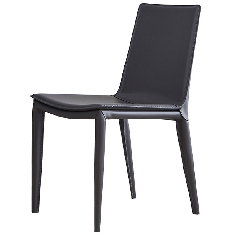 Стул с кожаной обивкой Elbert Chair Grey Серый Серый Стул с кожаной обивкой Elbert Chair Grey Серый Серый в Твери | Loft Concept
