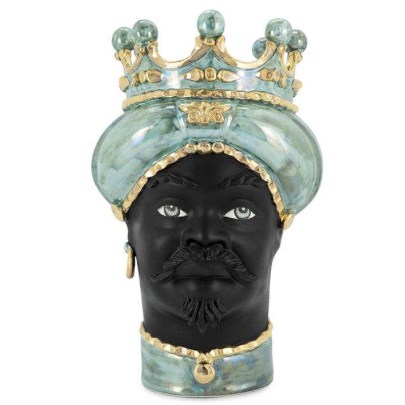 Ваза VASE MORO MAN MED. MOP green Черный Прозрачный зеленый Золотой Ваза VASE MORO MAN MED. MOP green Черный Прозрачный зеленый Золотой в Твери | Loft Concept