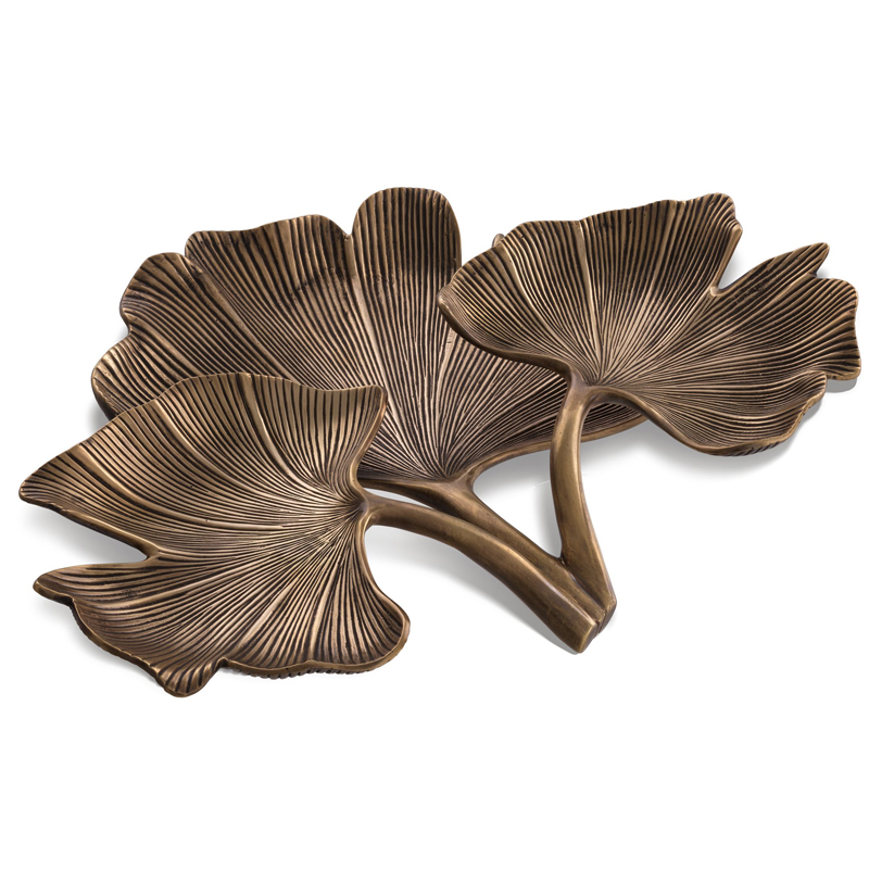 Поднос Eichholtz Tray Ginkgo Винтажная латунь Поднос Eichholtz Tray Ginkgo Винтажная латунь в Твери | Loft Concept