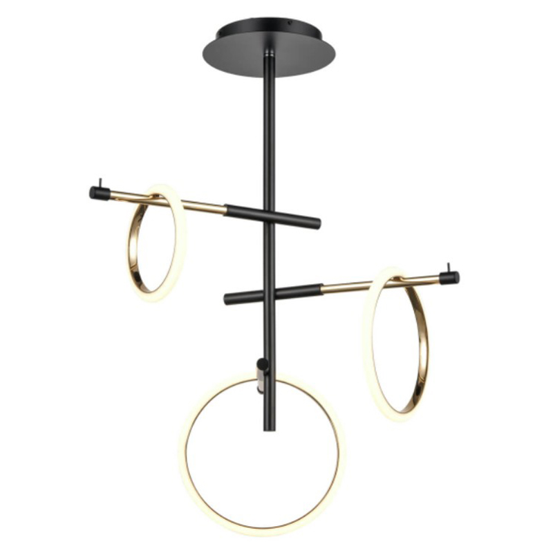 Люстра Jessenia Rings Chandelier 3 Черный Золотой Люстра Jessenia Rings Chandelier 3 Черный Золотой в Твери | Loft Concept