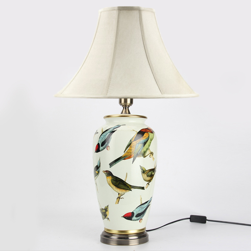 Настольная лампа Birds Blue Table lamp Белый Мульти Золотой Настольная лампа Birds Blue Table lamp Белый Мульти Золотой в Твери | Loft Concept