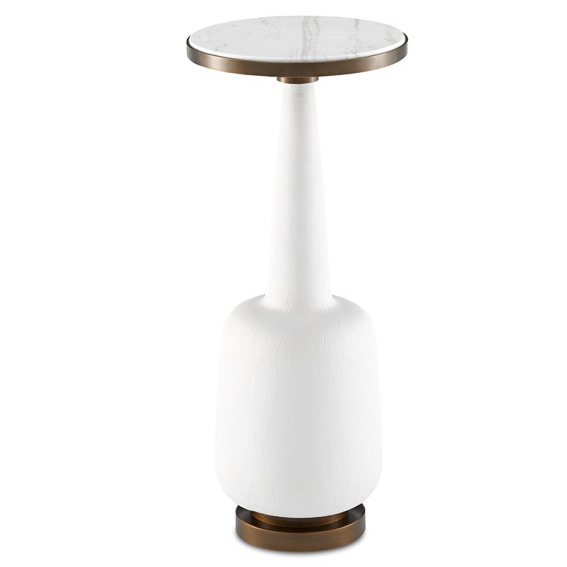 Приставной стол Greta Drinks Table Белый Латунь Приставной стол Greta Drinks Table Белый Латунь в Твери | Loft Concept